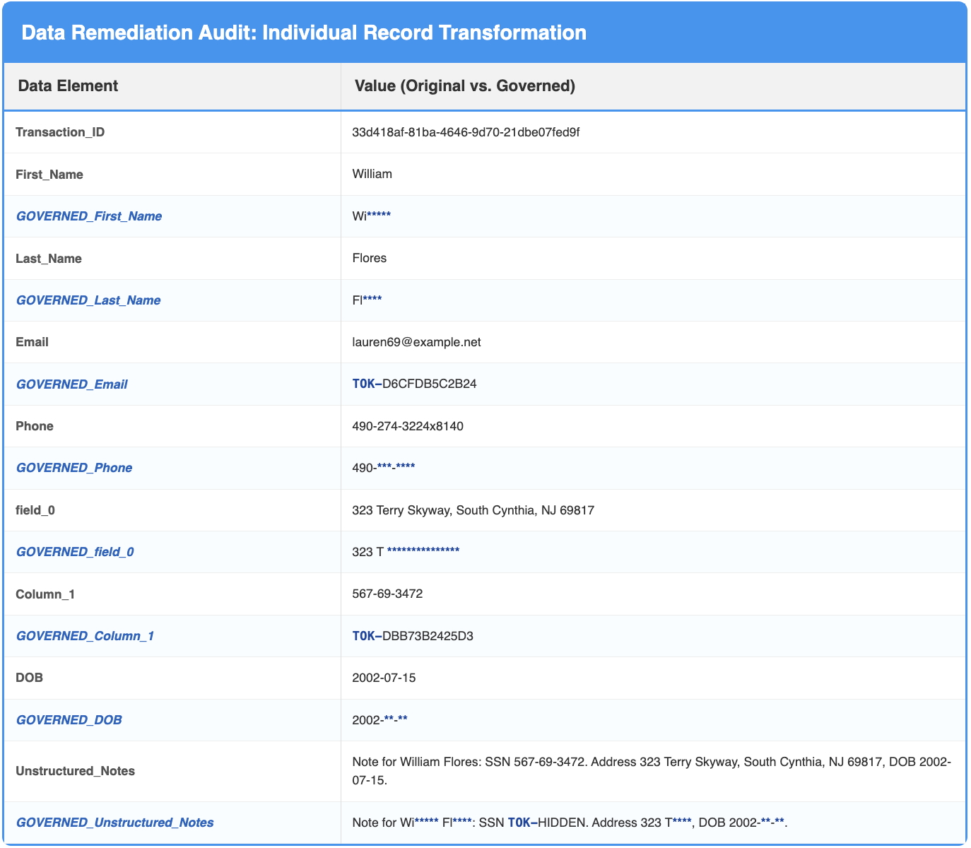 Unstructured Audit Report