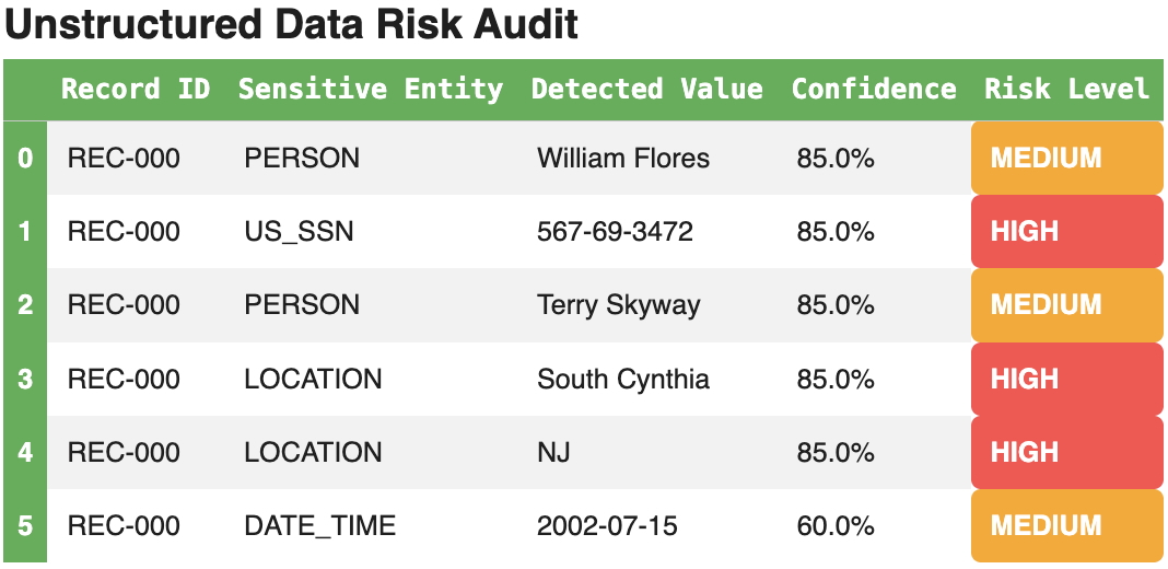 Unstructured Audit Report